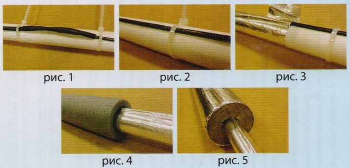 Мотаж кабеля на трубу
